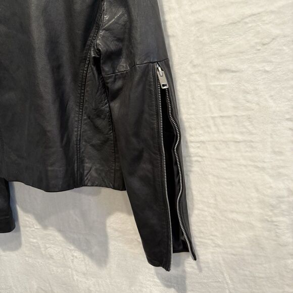 Walter Baker Women’s Leather Jacket XS Black Lambskin Motorcycle Studs Grunge - Picture 11 of 16